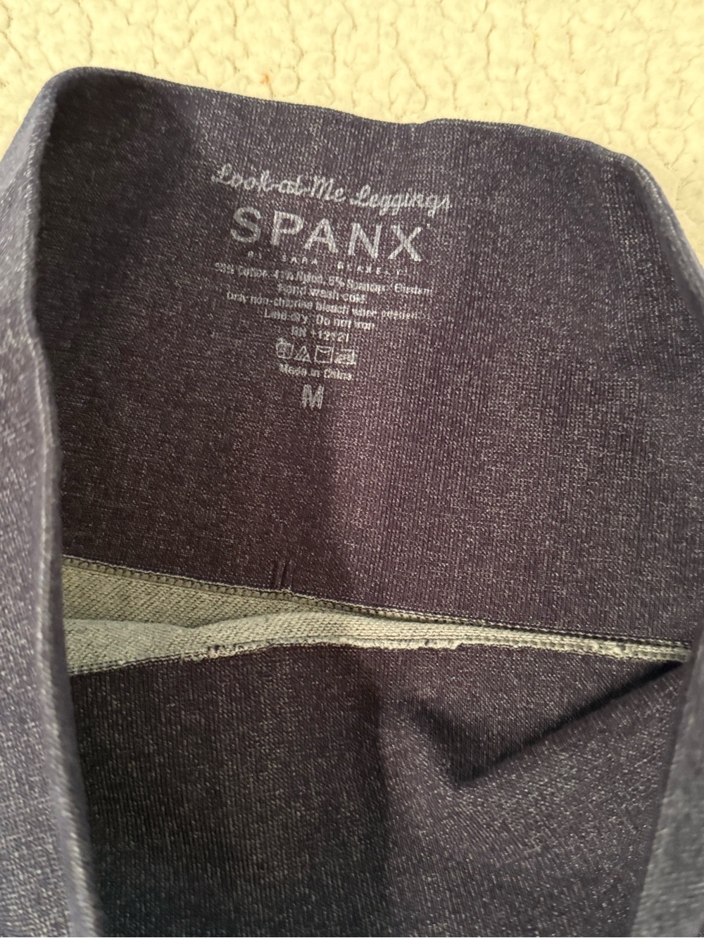 SPANX Look at Me Leggings Denim Blue MEDIUM - Picture 2 of 6